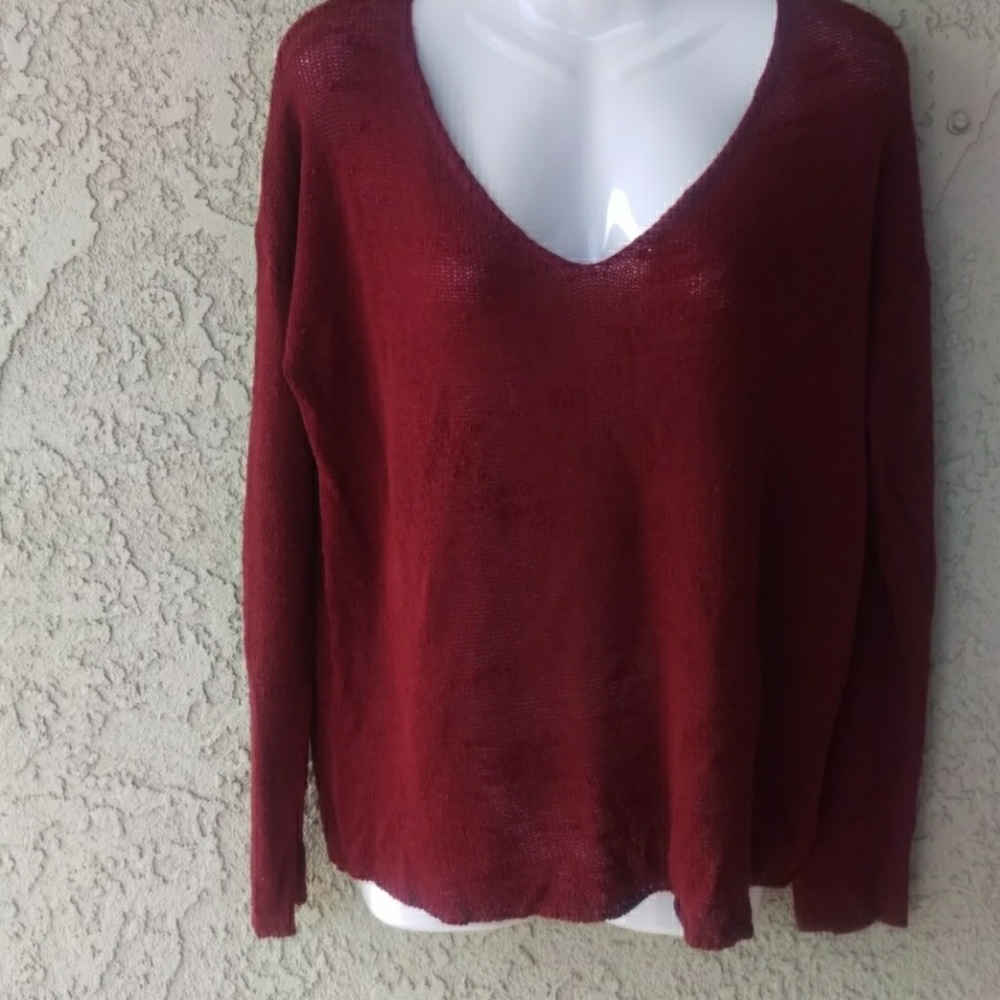 Forever 21 burgundy knit sweater - Picture 1 of 8